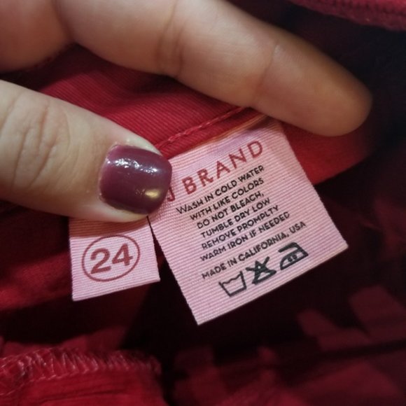 J Brand Zoey Great Red Skinny Corduroy Zipper size 24 (195) - Picture 8 of 9